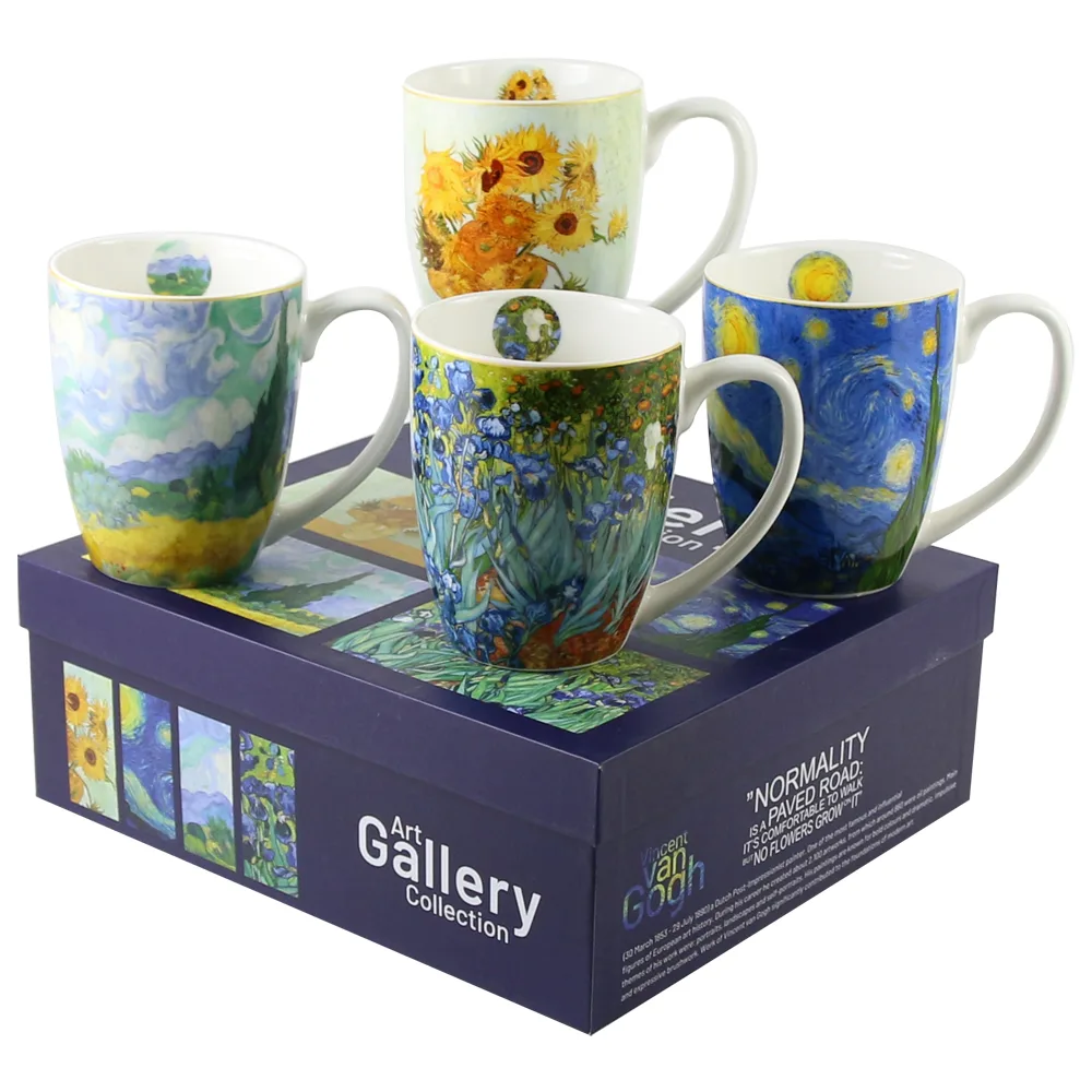 Set 4 cani din portelan 360 ml, de V. van Gogh - imagine 2