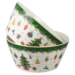 Alternative view of Set 2 boluri din portelan, Around Christmas Tree, 700 m, in cutie decorativa, Brad de Craciun