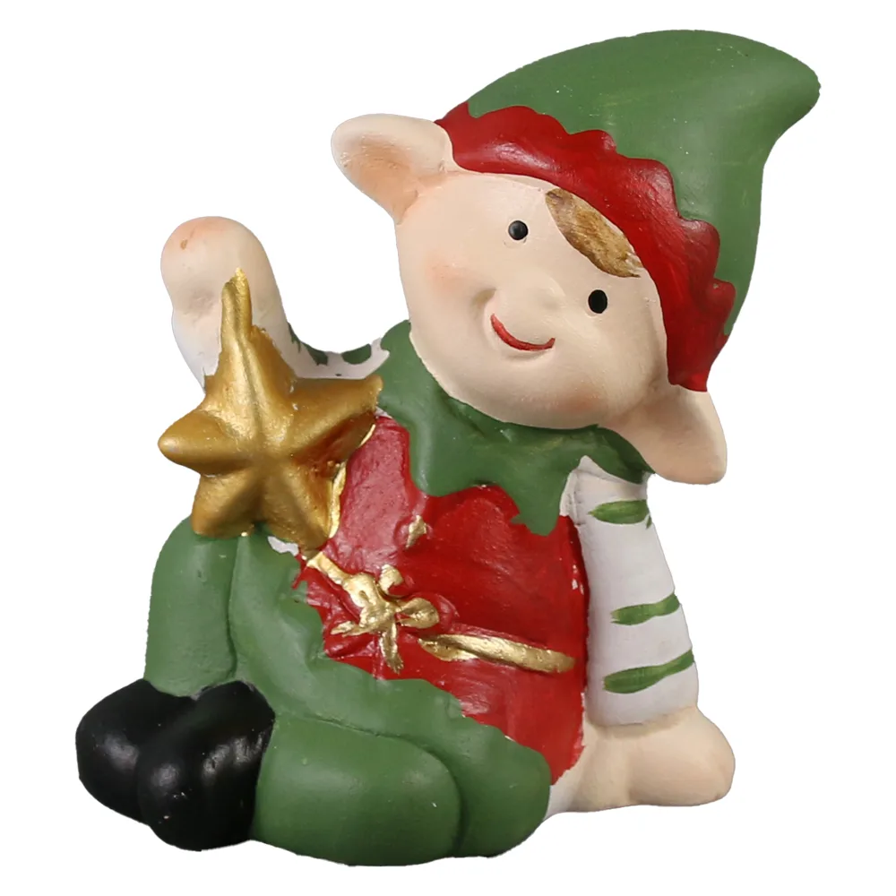 Figuria Elf din ceramica 10x11 CM, cu stea