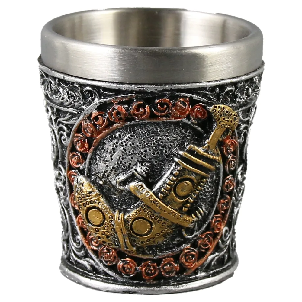 Pahar shot din metal si rasina Cavaler 5x6 CM, m.256B