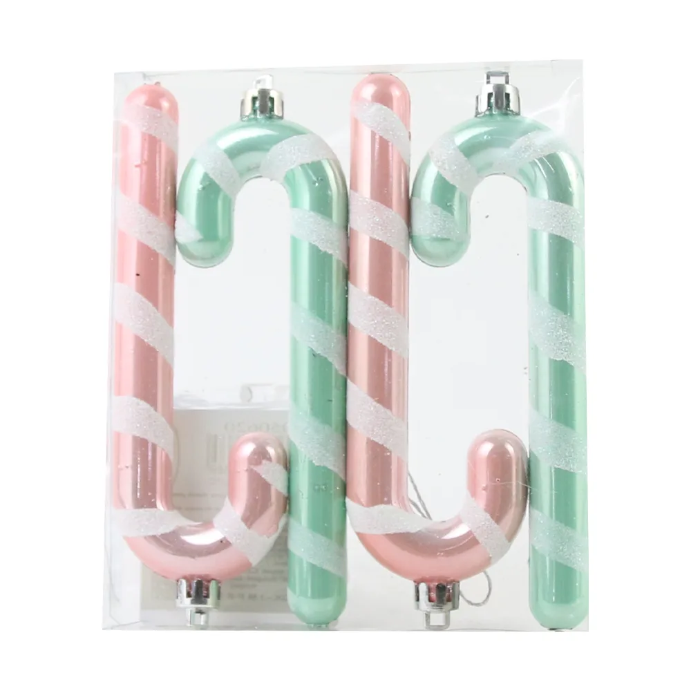 Set 4 ornamente de brad Bat bomboane 13 CM, din plastic, pastel