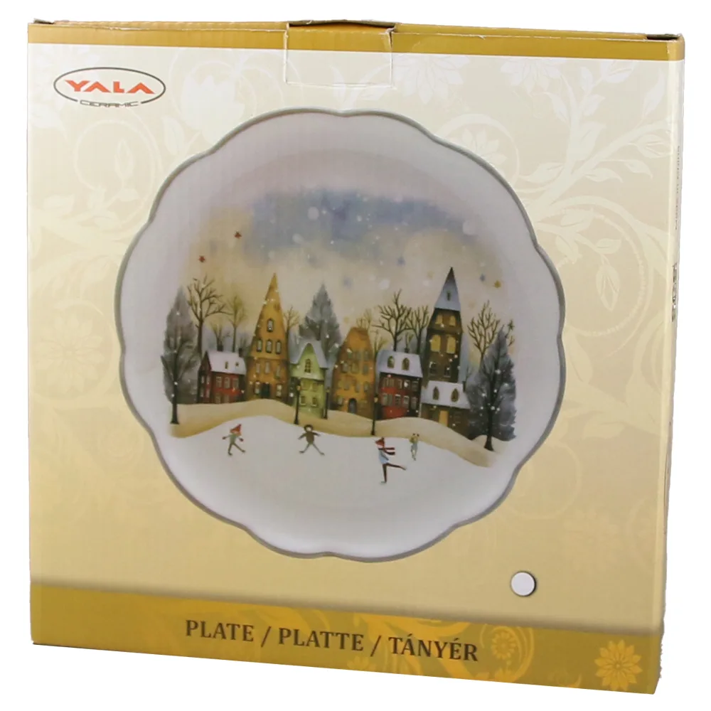 Farfurie din ceramica, 25 CM, Peisaj de iarna - imagine 2
