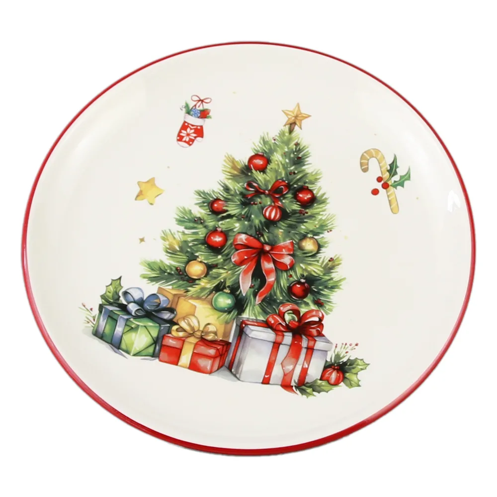 Farfurie din ceramica, 21 CM, Brad de Craciun