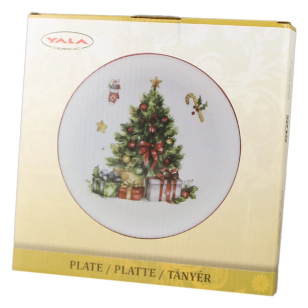 Farfurie din ceramica, 21 CM, Brad de Craciun - imagine 2