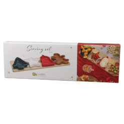 Alternative view of Set 4 boluri din ceramica cu suport din bambus 39x12 CM, Serving Set