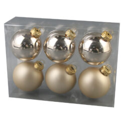 Set 6 globuri din plastic 6 CM, Gold