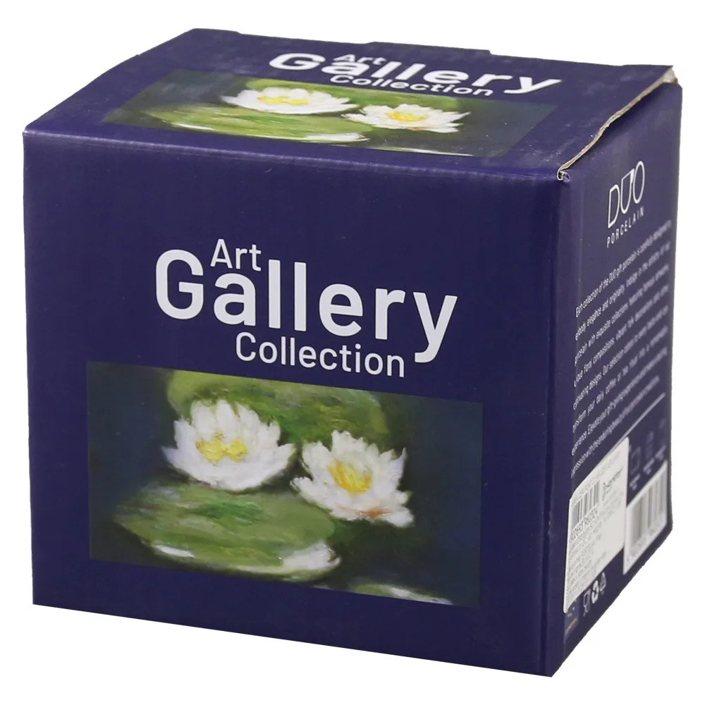 Cana portelan cu infuzor metalic si capac 430 ml, "Nenufars" de C. Monet, in cutie decorativa - imagine 2