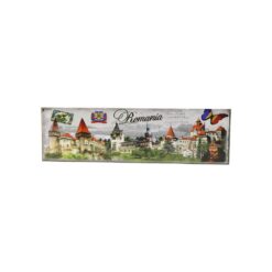 Magnet de frigider suvenir din plastic "Romania" 17 x 5 cm, castele & fluture