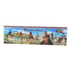 Magnet de frigider suvenir din plastic "Romania" 17 x 5 cm, castele & Vlad Tepes