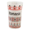 Pahar snaps din sticla "Romania" 4 x 7 cm cu motive traditionale