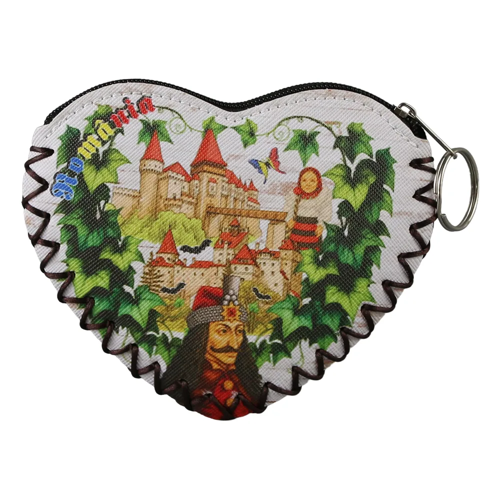 Breloc tip portchei suvenir Romania 12 x 10 cm Castelul Bran cu iedera