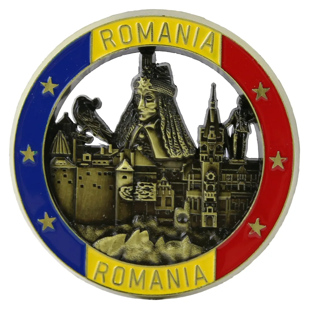 Magnet de frigider metalic 7 cm, Romania, Vlad Tepes - imagine 2