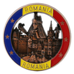 Magnet de frigider metalic 7 cm, Romania, Vlad Tepes - imagine 3