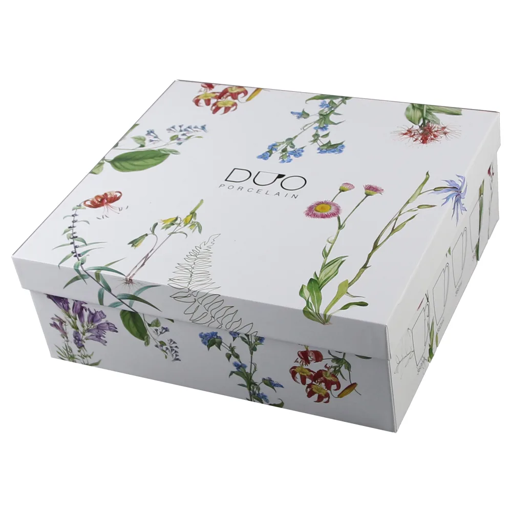 Set 4 cani din portelan 360 ml, "The colors of nature", in cutie decorativa - imagine 4