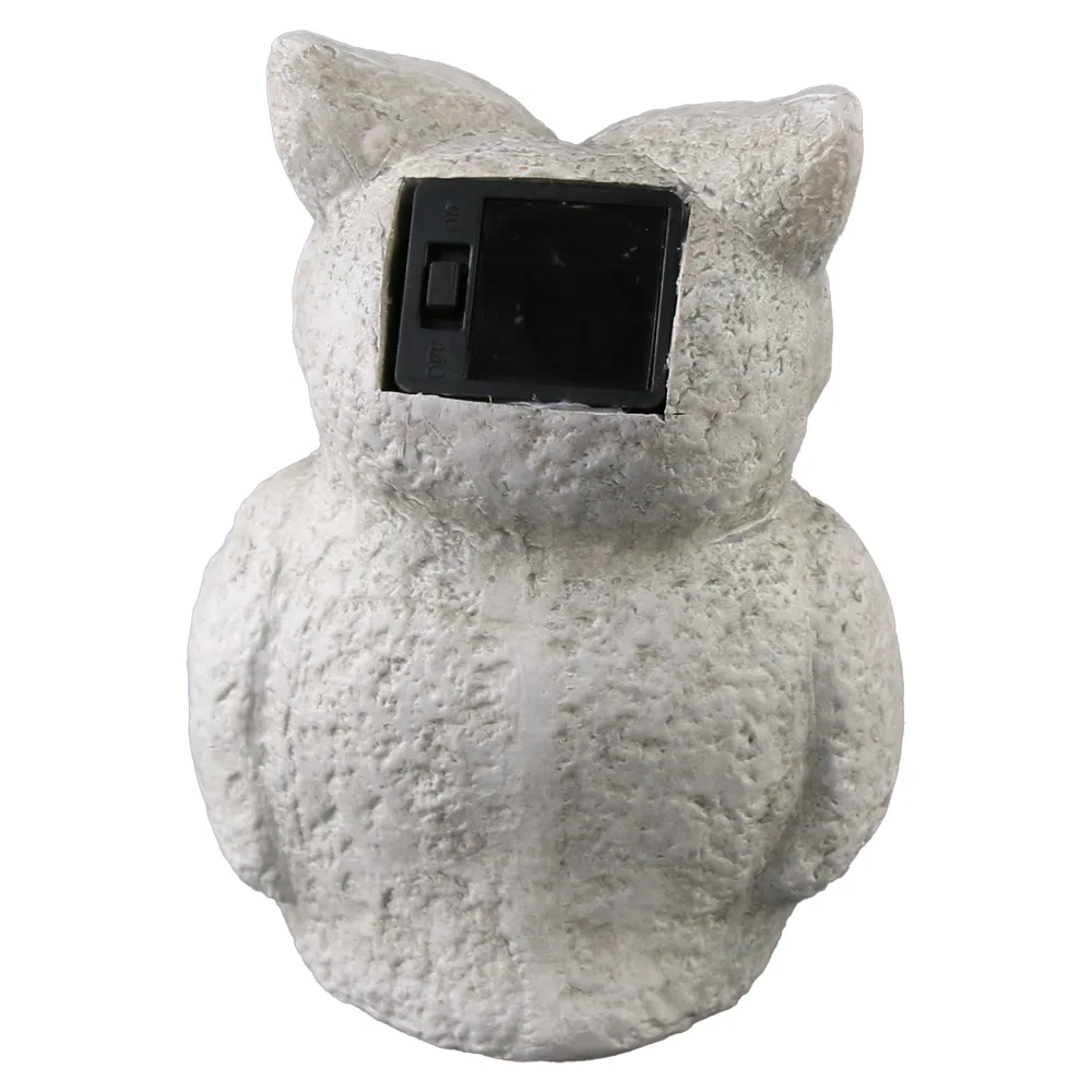 Figurina Bufnita din ceramica, lampa solara 12 x16 cm - imagine 2
