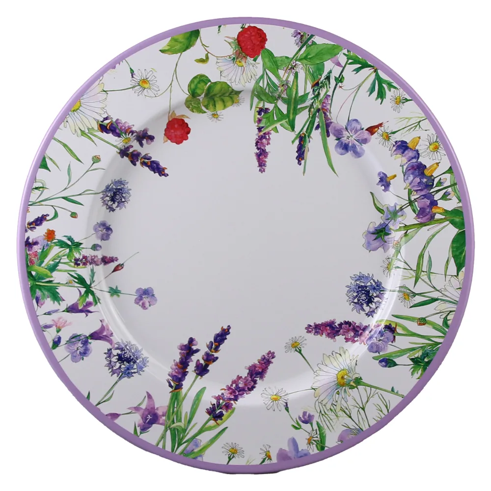 Tava servire metalica 33 cm, flori de camp