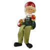 Figurina decorativa din rasina cu picioare mobile 16 cm fata/baiat cu mar, modele asortate