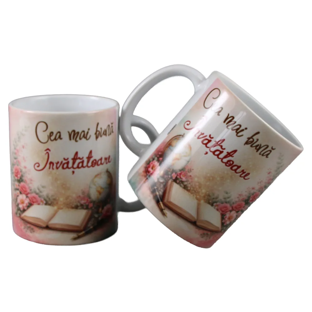 Cana din ceramica "Cea mai buna Invatatoare" 330 ml - imagine 2
