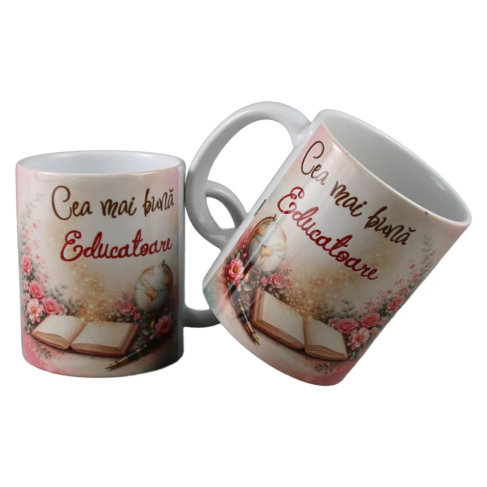Cana din ceramica "Cea mai buna Educatoare" 330 ml - imagine 2