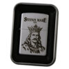 Bricheta metalica gravata "Stefan cel Mare" 3.5 x 5.5 cm, argintiu