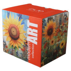 Cana din portelan 450 ml " Modern Sunflower" in cutie decorativa - imagine 3