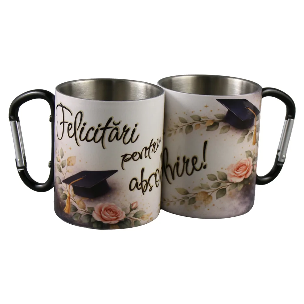 Cana metalica cu carabina "Felicitari pentru Absolvire!" 240 ml, Toca