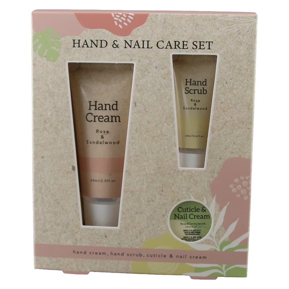 Set ingrijire maini si unghii 3 piese - Rose & Sandalwood / Lemon & Honey - imagine 2