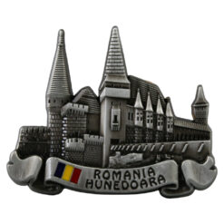 Magnet de frigider metalic "Romania / Hunedoara" 7 x 5.5 cm - imagine 3