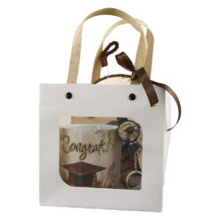 Set cadou absolvire "Congrats!" - cana ceramica, breloc, pix touchscreen si decor perete, cu punga cadou - imagine 3