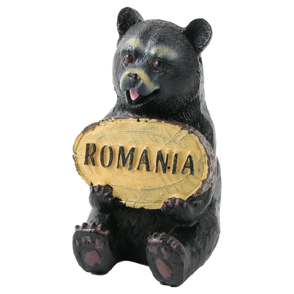 Figurina urs din rasina cu placuta "Romania" 8.5 cm - imagine 3