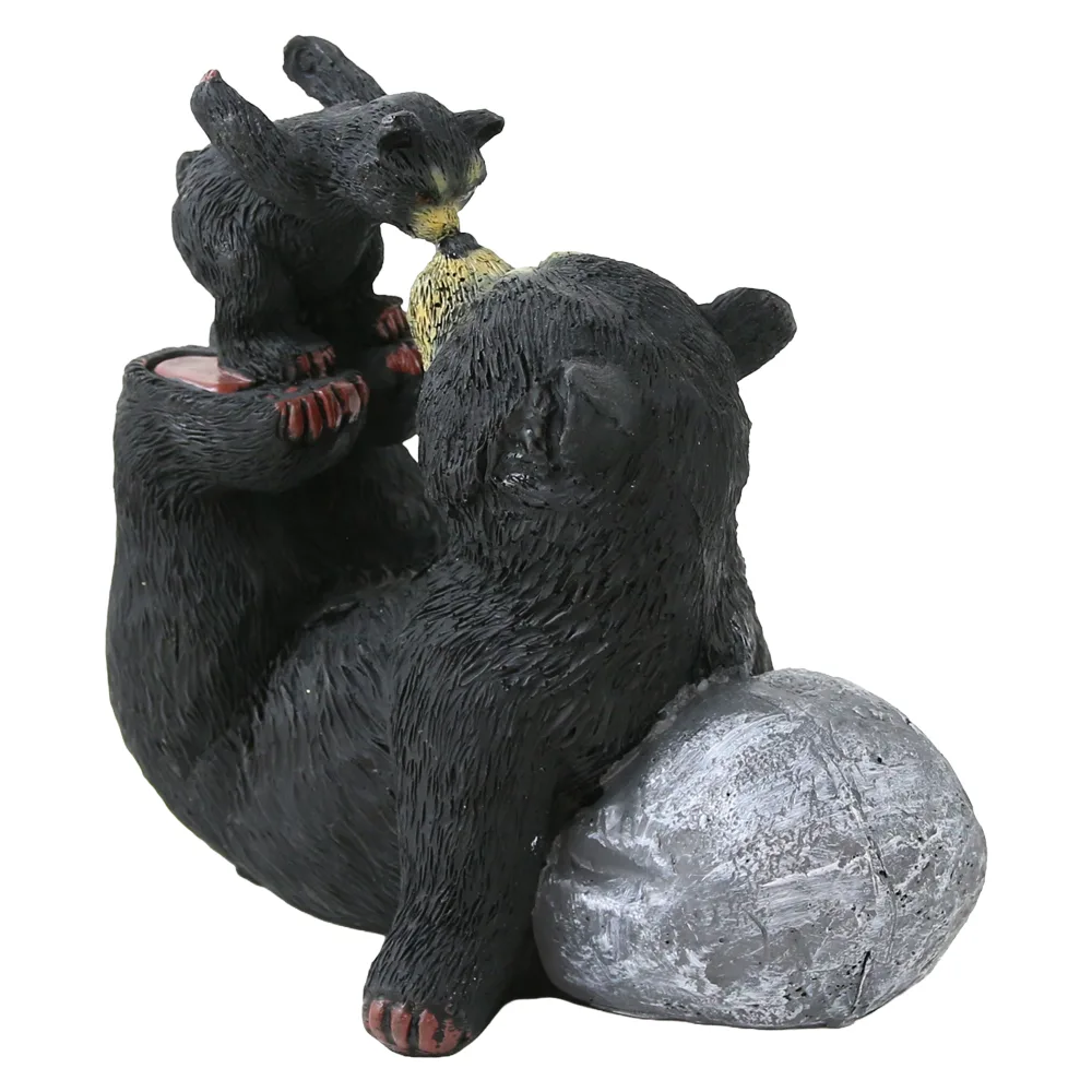 Figurina din rasina urs cu pui 15 x 14 cm - imagine 2