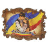 Magnet de frigider din placaj Romania 8 x 6 cm cuplu