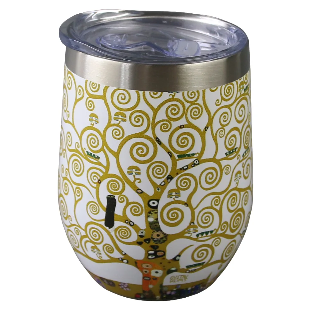 Cana termos 330 ml "Tree of Life" ecru de Gustav Klimt, in cutie decorativa