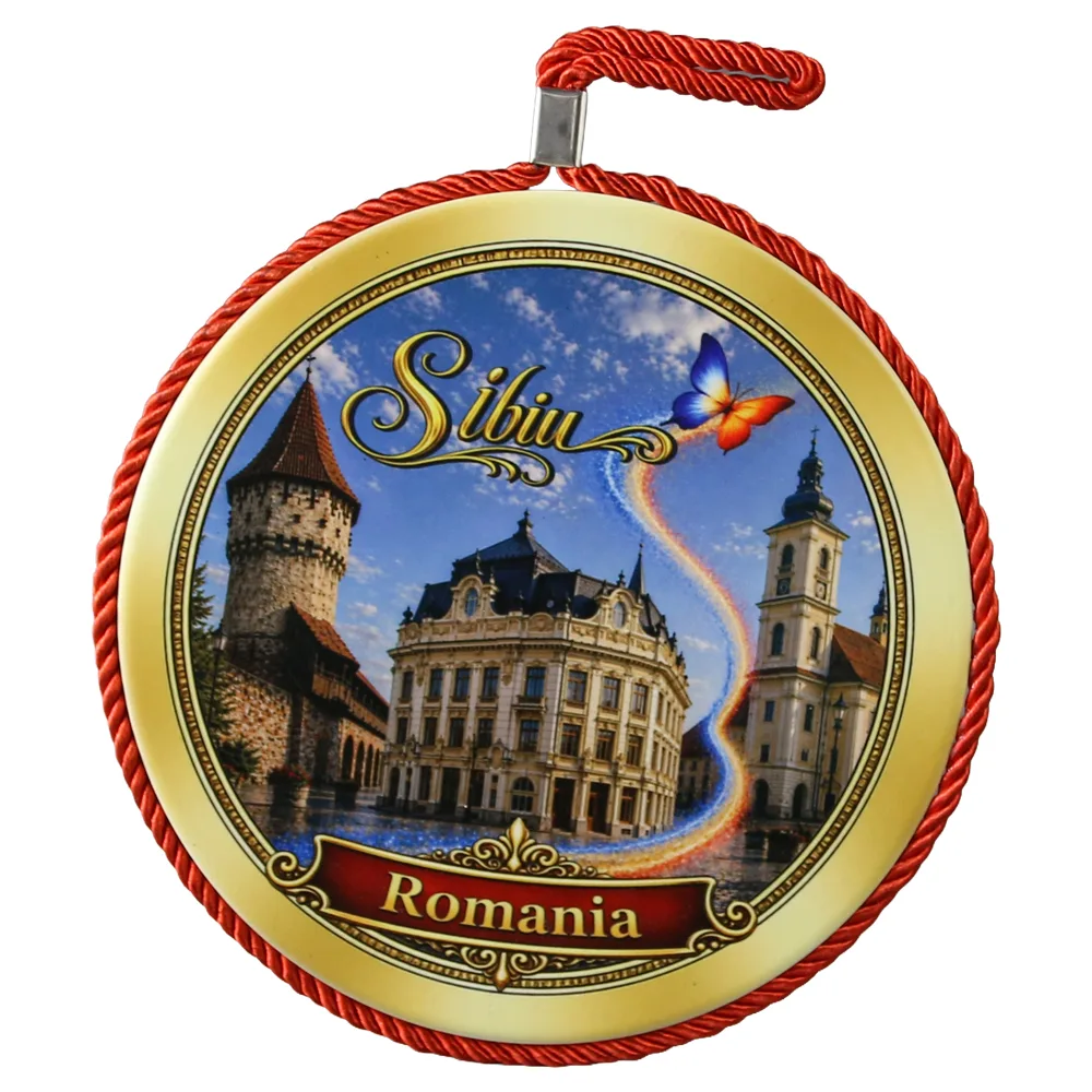 Decor de perete din ceramica Sibiu 17 cm, Romania