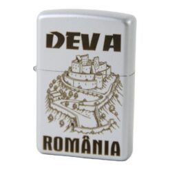 Bricheta metalica gravata Deva 3.5 x 5.5 cm, argintiu
