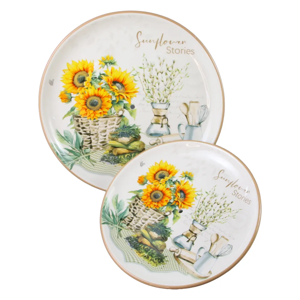 Platou etajat din ceramica cu 2 nivele Floarea soarelui 26/21 cm, Sunflower stories - imagine 2