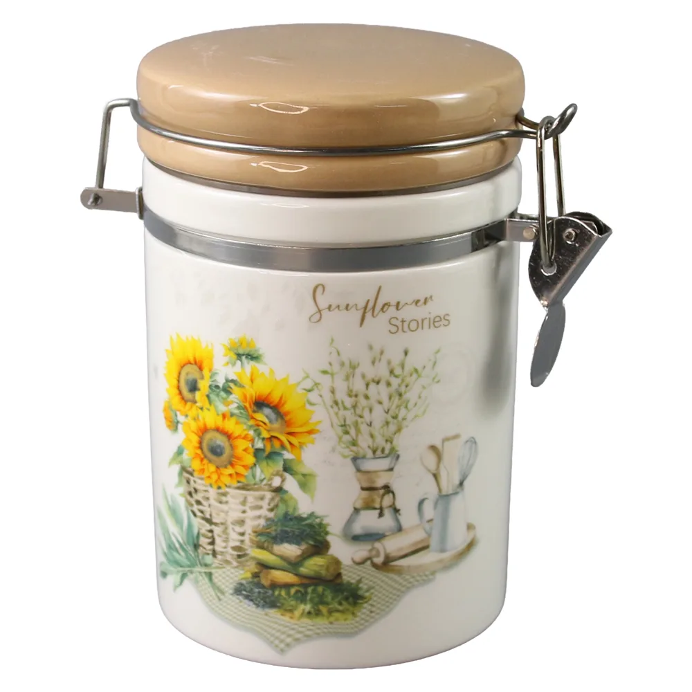 Recipient pentru condimente din ceramica Floarea soarelui 9.5 x 15 cm, Sunflower stories