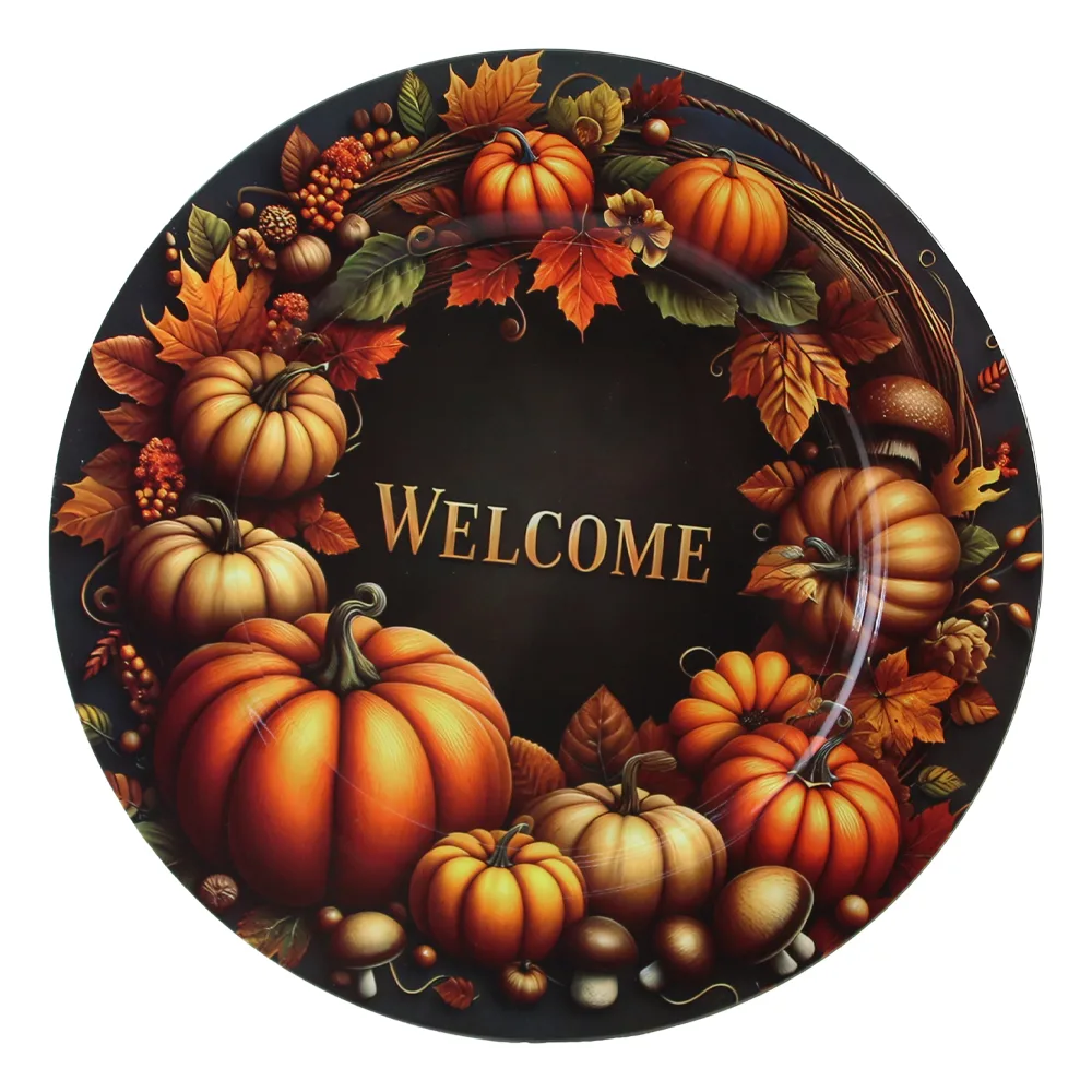 Tava din plastic decorativa "Welcome" cu dovlecei 33 cm