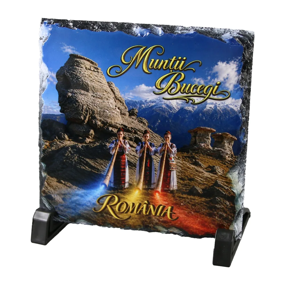 Placa din ardezie Muntii Bucegi 14 x 14 cm, Romania