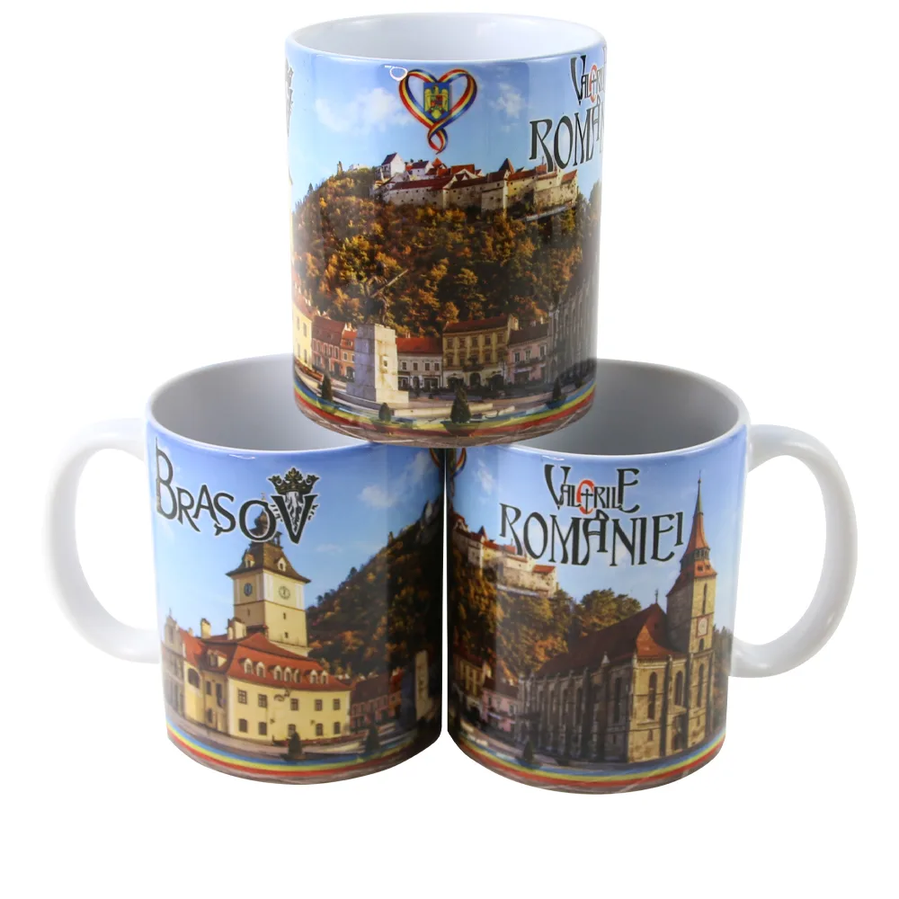 Cana din ceramica Brasov 330 ml, Valorile Romaniei - imagine 2
