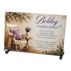 Placa decorativa "Boldog nyugdijas eveket" 30 x 20 cm, din faianta