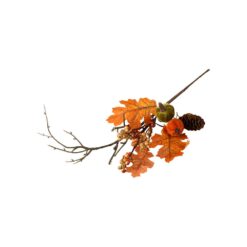Pick creanga decorativa de toamna cu frunze si dovlecei 42 cm