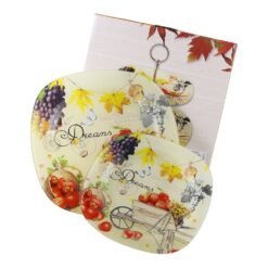Platou etajat din sticla cu 2 nivele, decor de toamna 25/20 cm - imagine 2