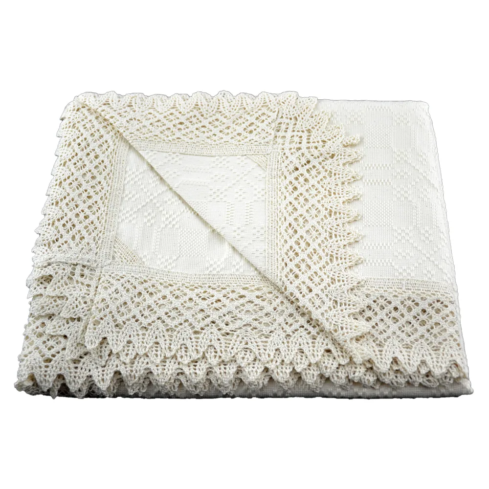 Fata de masa traditionala din bumbac 160x120 CM Crem