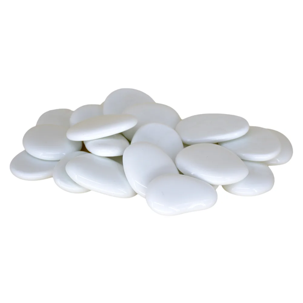 Pietre decorative din sticla Alb 4 CM - 500 gr