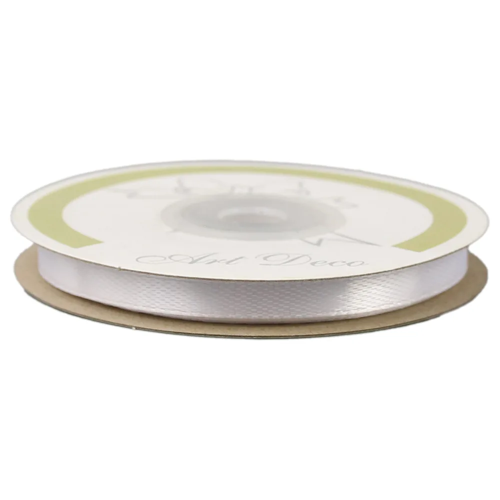 Rola panglica satin Alb 6 mm x 25 m, Art Deco