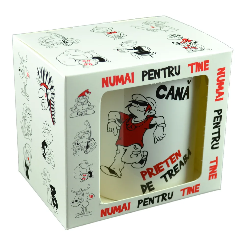 Cana ceramica 300 ml "Prieten de treaba", in cutie decorativa - Funny Mug