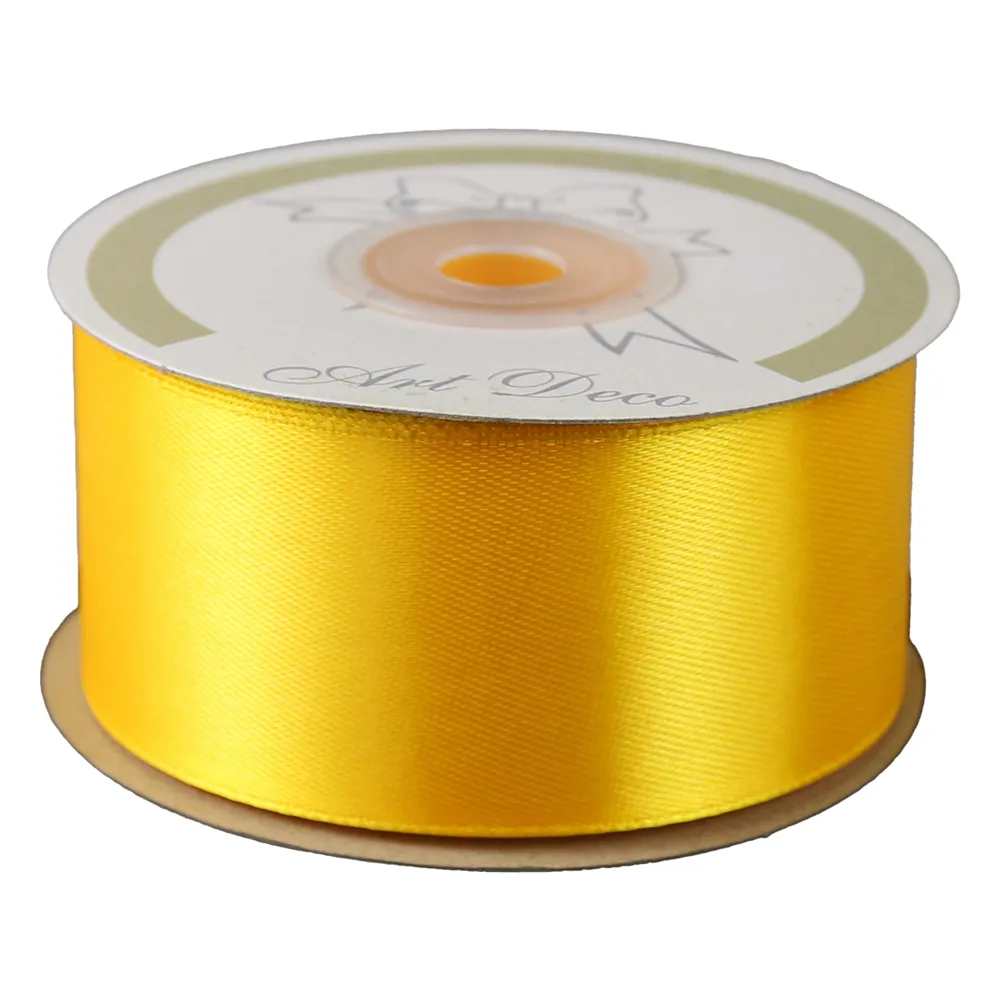Rola panglica satin Galben 38 mm x 25 m Art Deco