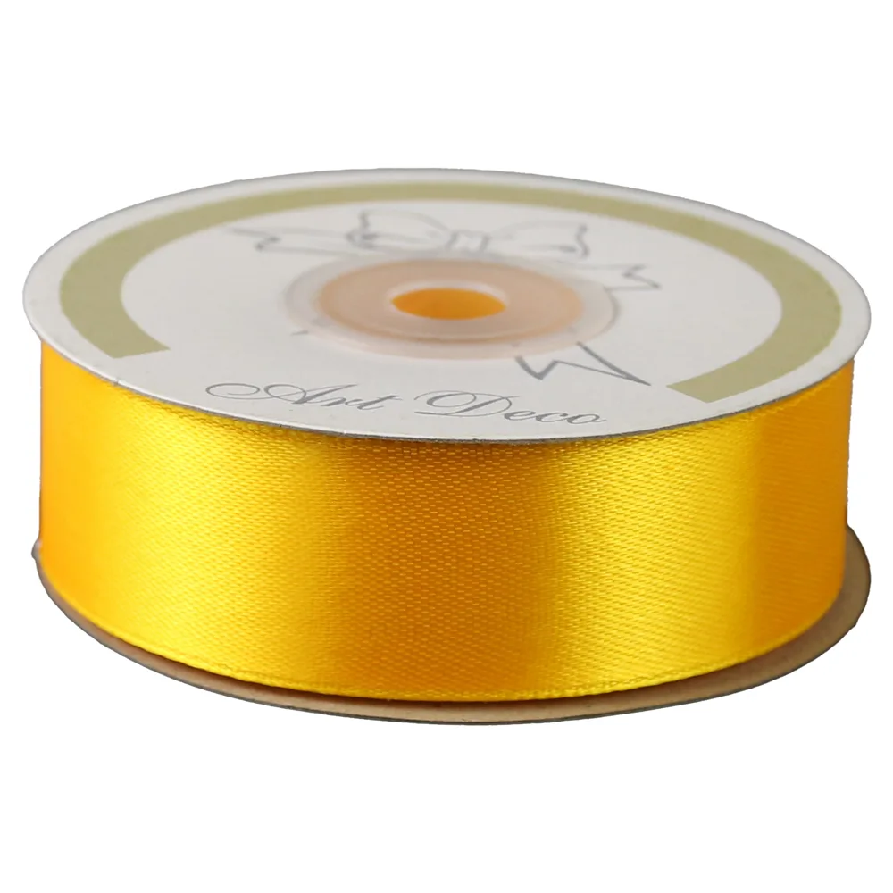 Rola panglica satin Galben 25 mm x 25 m Art Deco