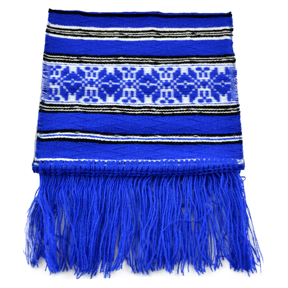 Stergar artizanal traditional 40x17 cm, Albastru/Alb